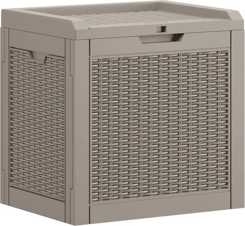 Miniatura 17 de YITAHOME Caja de cubierta para exteriores de 32 galones, caja de almacenamiento impermeable con tapa y lateral bloqueables, contenedor