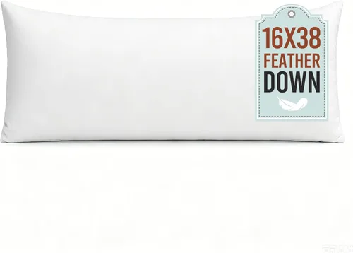 Miniatura 20 de puredown Relleno de almohada de plumas de 22 x 22 pulgadas (paquete de 2, blanco), almohadas grandes para suelo, sofá, cama, lavable a máquina