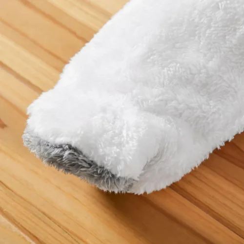 Miniatura 5 de Mameluco unisex de forro polar para bebé con capucha y pies para invierno para exteriores 0-18 meses