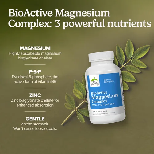 Miniatura 3 de Terry Naturally P-5-P/MAG - 60 cápsulas veganas - Vitamina B6 (piridoxal-5-fosfato), suplemento de zinc y magnesio, apoya la salud del corazón, sin