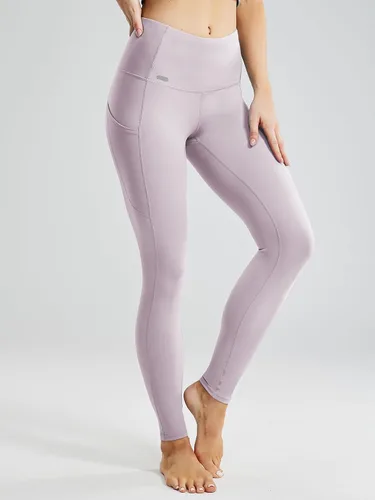 Miniatura 4 de MIER Pantalones de yoga de cintura alta para mujer, con bolsillos, control de abdomen, para correr, atléticos, de compresión, longitud completa