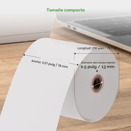 Miniatura 2 de MUNBYN Papel térmico de 3 1/8 x 230 pies, 10 rollos de papel de recibo compatibles con Star Micronics TSP100 TSP143 Epson impresora de recibos