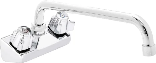 Miniatura 9 de DuraSteel Grifo de fregadero de cocina comercial, sin plomo, 4 pulgadas, montaje en pared central, grifo de fregadero de mano con boquilla de cuello