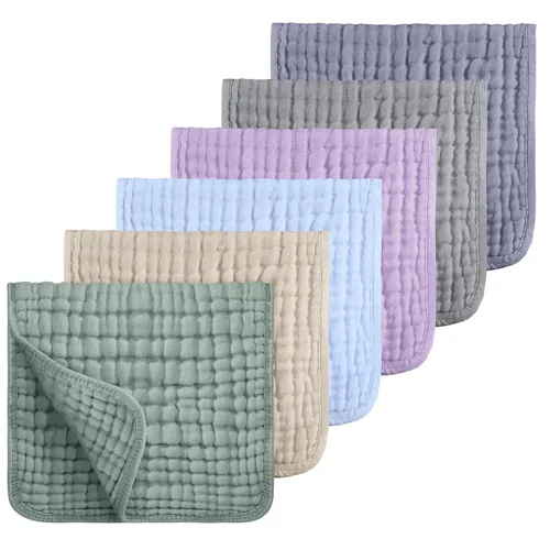 Miniatura 18 de Looxii - Paquete de 12 trapos de muselina para eructos, 100 % algodón, grandes, 20 x 10 pulgadas, extrasuaves y absorbentes, para bebés, niños