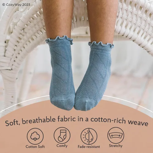 Miniatura 4 de CozyWay Non-Slip Baby and Toddler Ankle Socks with Grips - Low Cut Socks for Girls and Boys with Grippers