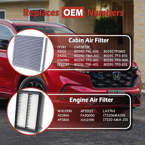 Miniatura 3 de 17220-6MA-J01 Filtro de aire del motor y kit de filtro de aire de cabina 80292-TF0-G01 Compatible con Honda CR-V Accord Hybrid 2.0L 2023-2025
