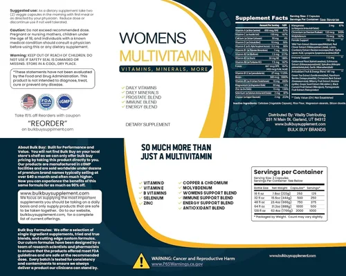 Miniatura 6 de Multivitamin & Women's Health Blend – Tina de 250 CT – Proporciona una porción diaria de vitaminas, minerales, salud de la mujer, antioxidantes