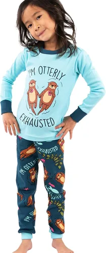 Miniatura 3 de Lazy One Conjuntos de pijama cálidos de manga larga para niñas y niños, divertidos conjuntos de pijama de animales para niños, acogedores, cómodos