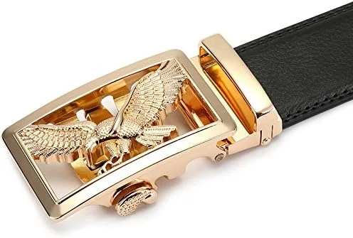 Miniatura 3 de Volanic Cinturón de cuero con trinquete para hombre con hebilla automática