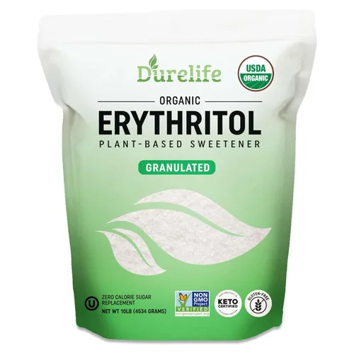 Miniatura 11 de Durelife Edulcorante de eritritol orgánico USDA, sin OMG verificado, certificado Keto, sin sabor residual, Kosher, alternativa de azúcar a base