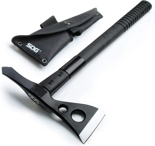 SOG Hacha Táctica de Guerra - Hacha Lanzadera, Hacha Táctica Versátil para Supervivencia y Herramienta de Brecha de Emergencia con Funda (F01TN-CP)