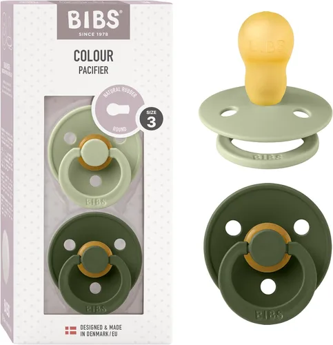 Miniatura 27 de BIBS - Paquete de 2 chupetes Bibs Colour, calmante, libre de bisfenol A, punta redonda, látex de goma natural Noche de vainilla