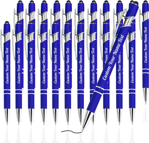 Miniatura 64 de Bolígrafo personalizado, 1 unidad, bolígrafo personalizado con logotipo de mensaje de nombre comercial grabado, lápiz digital de tinta negra suave