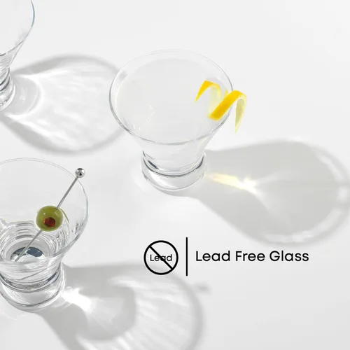 Miniatura 6 de JoyJolt Afina - Juego de 6 vasos de Martini sin tallo, vasos de licor de 8.5 onzas para cóctel y margarita, tazas de vidrio de bar, tazas de postre