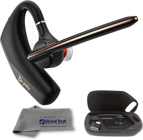 Poly Voyager Legend 50-M - Auriculares Bluetooth, funda de carga, cancelación de ruido alimentada por IA, tecnología WindSmart de 4 micrófonos,