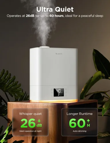 Miniatura 4 de GoveeLife Humidificadores Inteligentes para Dormitorio Habitación Grande, Humidificador de Aire WiFi de Niebla Fría de Llenado Superior de 6L, Modo