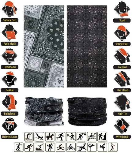 Miniatura 2 de VANCROWN - Diadema, bufanda, cinta para la cabeza, cubrebocas, bandana, para mujeres y hombres