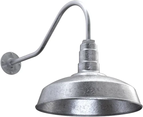 Miniatura 82 de Steel Lighting Co. Gardena - Luz de granero Montaje en pared al aire libre Cúpula de 16 pulgadas Cuello de cisne de 16 pulgadas Luz