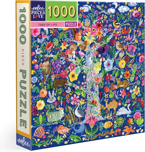 eeBoo Rompecabezas de 1000 piezas, árbol de la vida, cuadrado de 23 x 23 pulgadas, fabricado con tablero reciclado y tinta a base de vegetales