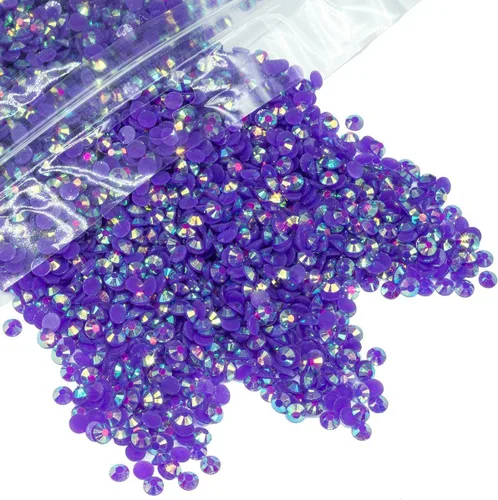Miniatura 63 de qiipii - 5000 piezas, 4 mm, estrases AB de resina color aguamarina verde para manualidades, piedras de gel planas verde agua AB, gemas al por mayor