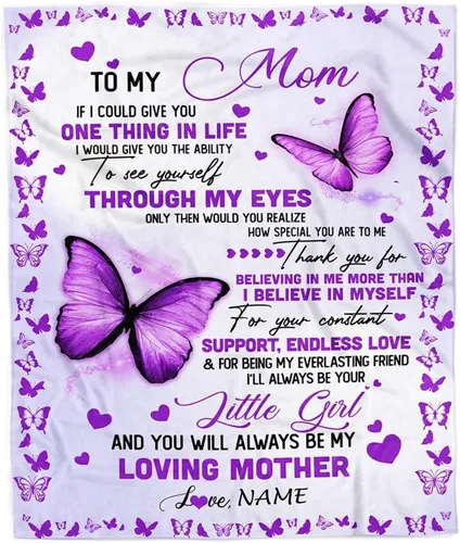 Miniatura 14 de Manta personalizada con texto en inglés «To My Mom from Daughter Wolf I Am Because You are Mom», para cumpleaños, día de la madre, Navidad, manta