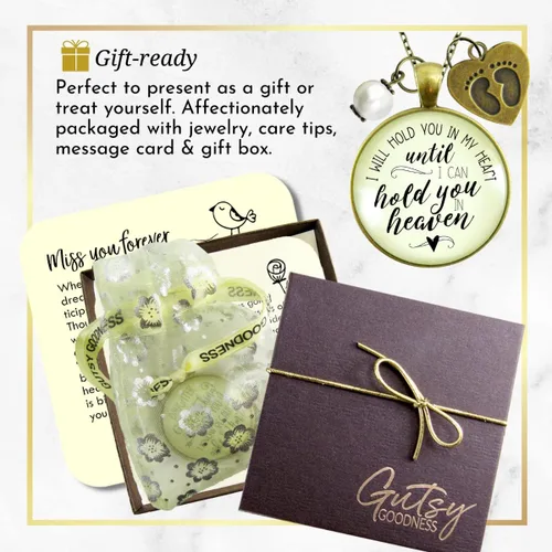 Miniatura 6 de Gutsy Goodness Miscarriage Necklace Comforting Sentimental Handmade Jewelry For Mom - Pendant, Message Card, Keepsake Gift Box