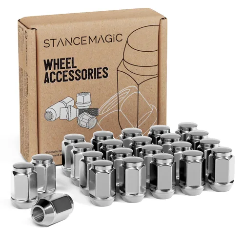 Miniatura 9 de StanceMagic 23 piezas de tuercas para rueda de extremos cerrados con bulto - rosca de 1/2 x 20, asiento de cono, hexagonal de 3/4 pulgada - 19 mm