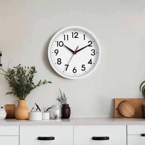 Miniatura 2 de DAXSMY Reloj de pared analógico pequeño de 8 pulgadas, silencioso, sin tictac, funciona con pilas, moderno, simple, decorativo, para cocina