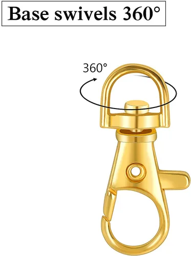 Miniatura 5 de Jdesun Juego de 60 piezas de cierres de pinza de langosta – 30 cierres giratorios y 30 anillos de llavero, color dorado