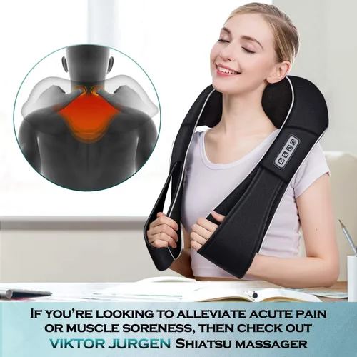 Miniatura 7 de Regalos de Navidad VIKTOR JURGEN para mujeres y hombres, masajeador Shiatsu de cuello y hombro con calor, masajeadores de recuperación deportiva