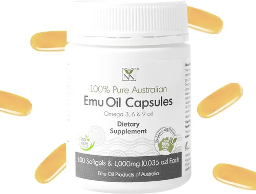 Y-Not Natural - Cápsulas de aceite de emú - Suplemento de apoyo para el corazón, el cabello, el metabolismo y las articulaciones - Aceite de emú de