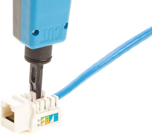 Miniatura 6 de Cat5e Keystone Ethernet Wall Jack Punch Down UTP 45 grados (terminación más fácil que 90 grados), terminación de velocidad de perfil delgado RJ45