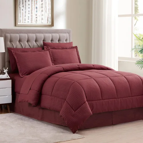 Miniatura 7 de Juego de edredón de 8 piezas con diseño de cama en una bolsa, sábanas de cama, 2 fundas de almohada y 2 fundas de almohada alternativas para todas
