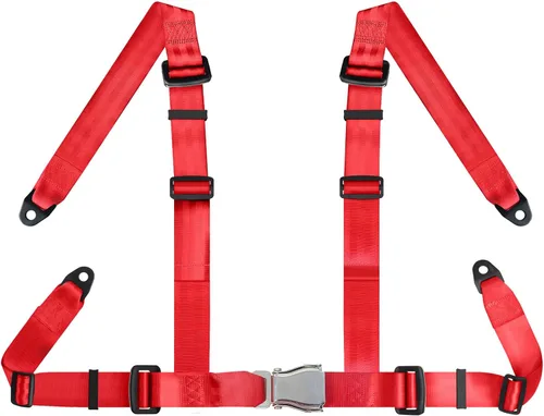 Miniatura 10 de Yakitoko Universal Set de arnés de seguridad de 4 puntos 2" Negro, se adapta a Go Kart, UTV, ATV, carreras