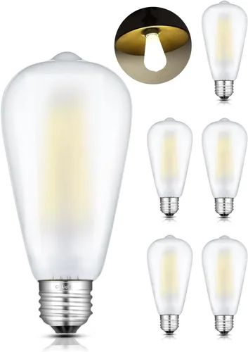 Bombillas LED Edison de 6 W regulables (equivalente a 60 W), luz diurna de 4200 K, bombillas LED Edison de 600 lm E26 ST64 de vidrio esmerilado,
