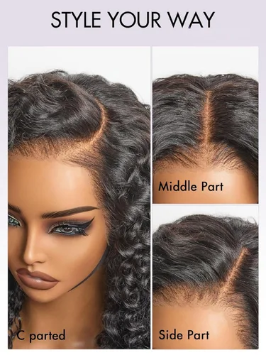 Miniatura 4 de Peluca de cabello brillante sin pegamento con correa de cordón ajustable, peluca de encaje precortada, peluca de encaje frontal de 13 x 4 pulgadas