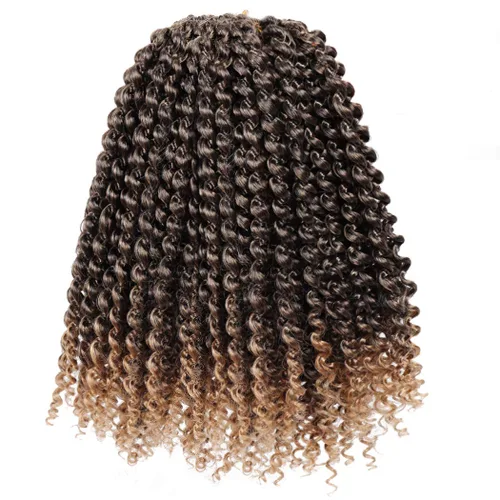 Miniatura 19 de Dorsanee Cabello Passion Twist Ombré de 18 pulgadas, 6 paquetes, Cabello de Ganchillo Water Wave, Cabello Largo Bohemio Rizado para Trenzar