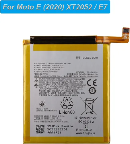 Miniatura 2 de Batería de repuesto LC40 compatible con Moto E (2020) XT2052 / E7 con herramientas 3550mah