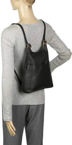 Miniatura 5 de Le Donne Mochila delgada de cuero para mujer Mochila de cuero de vaquetta colombiana de grano completo, 12 x 4 x 9 pulgadas, marino, Casual