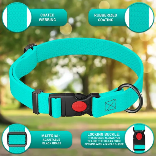 Miniatura 3 de Collar de perro ajustable con código QR identificación adjunta, fabricado en Estados Unidos, collar de perro resistente al agua con hebilla
