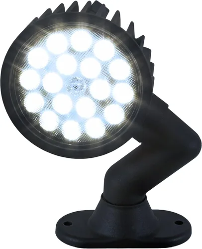 Buyers Products 1492145 Luz de trabajo LED de inundación ultra brillante articulada de 5 pulgadas de ancho, 18 LED, 4500 lúmenes, clasificación