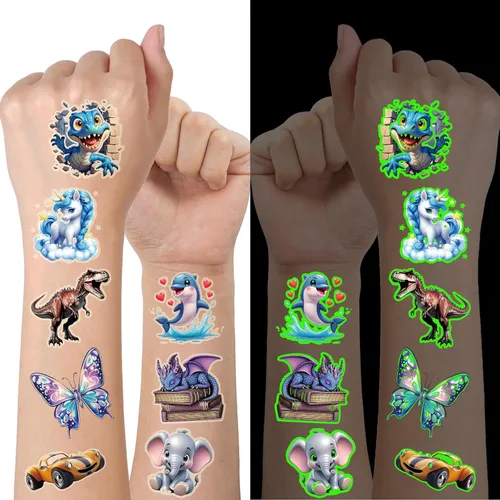 Miniatura 8 de 36 hojas de tatuajes temporales de Navidad, muñeco de nieve, pingüino, alce, Papá Noel, tatuajes para rellenar calcetines de Navidad y regalos