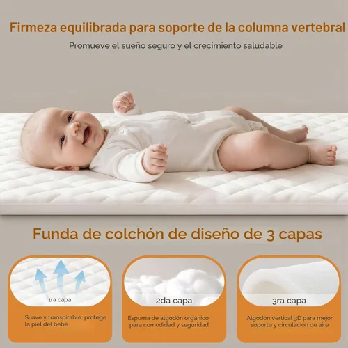 Miniatura 6 de Moisés de bebé 3 en 1, moisés mecedor, moisés de noche para bebé, cuna estable y segura para recién nacido y bebé, 6 alturas ajustables con ruedas