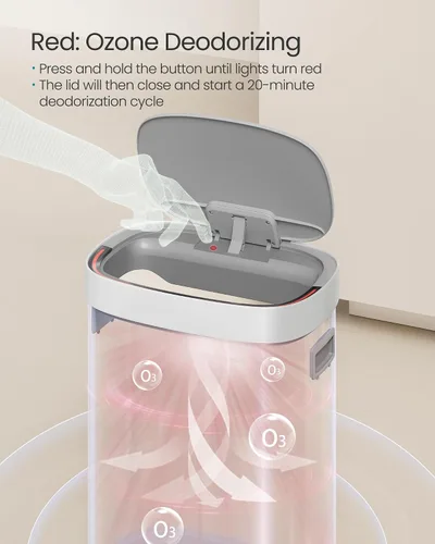 Miniatura 3 de SONGMICS Cubo de Basura de Cocina, Cubo de Basura con Sensor de Movimiento de 17.2 Galones (65 L), Cubo de Basura de Acero Inoxidable, Control