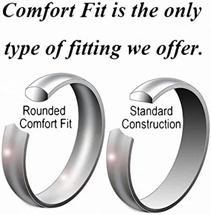 Miniatura 6 de Queenwish - Anillo de compromiso de tungsteno azul para mujer, de 0.079in, pulido único, para boda, ajuste cómodo, joyería simple