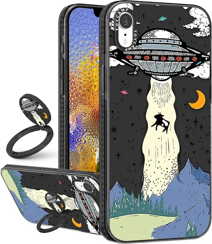 Miniatura 20 de Toycamp Funda para iPhone 13 Pro Max Blanca Con soporte de anillo, lindo astronauta, divertido diseño de dibujos animados, para niñas