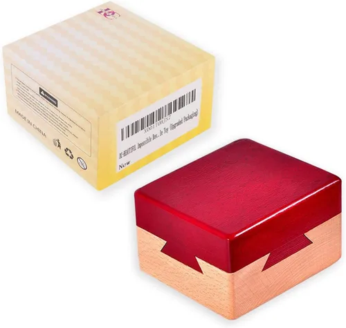 Miniatura 4 de DC-BEAUTIFUL Impossible - Caja de cola de milano Mini 3D Brain Teaser de madera, cajones mágicos de madera, caja de joyería, rompecabezas de juguete