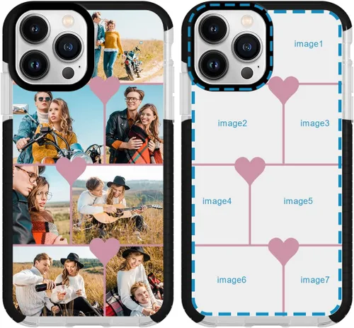 Miniatura 19 de Funda de teléfono personalizada para iPhone 14 Pro Max personalizada con collage de múltiples imágenes, resistente a los golpes, funda protectora