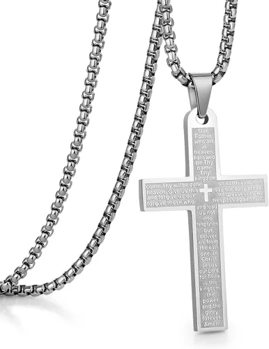 Collar de cruz de acero inoxidable 316L para hombre, collar con colgante de cruz para hombres, collar de cruz para hombre, regalo de joyería para