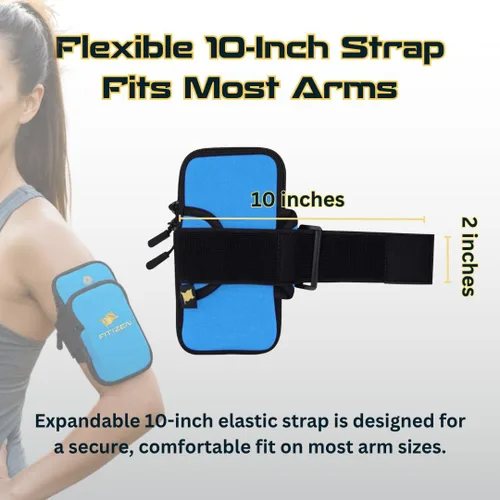 Miniatura 8 de Fitizen - Brazalete de teléfono para correr, color azul cielo, ajustable, resistente al agua, para iPhone y Android, para el ciudadano activo